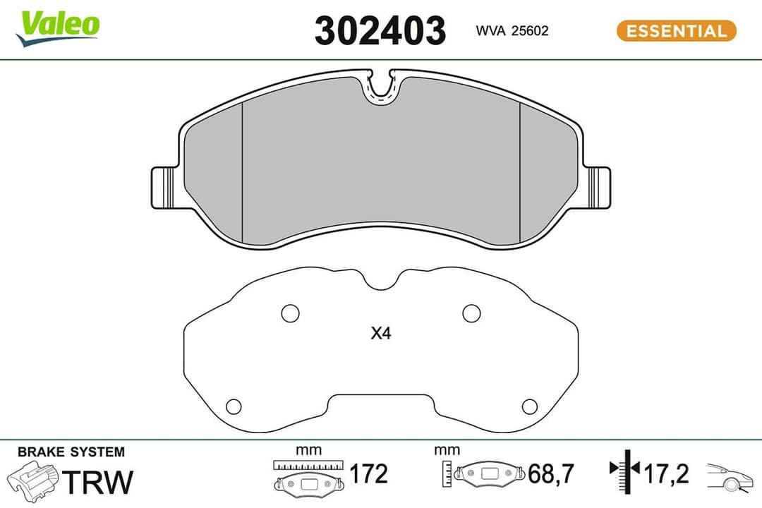 set placute frana,frana disc VALEO 302403