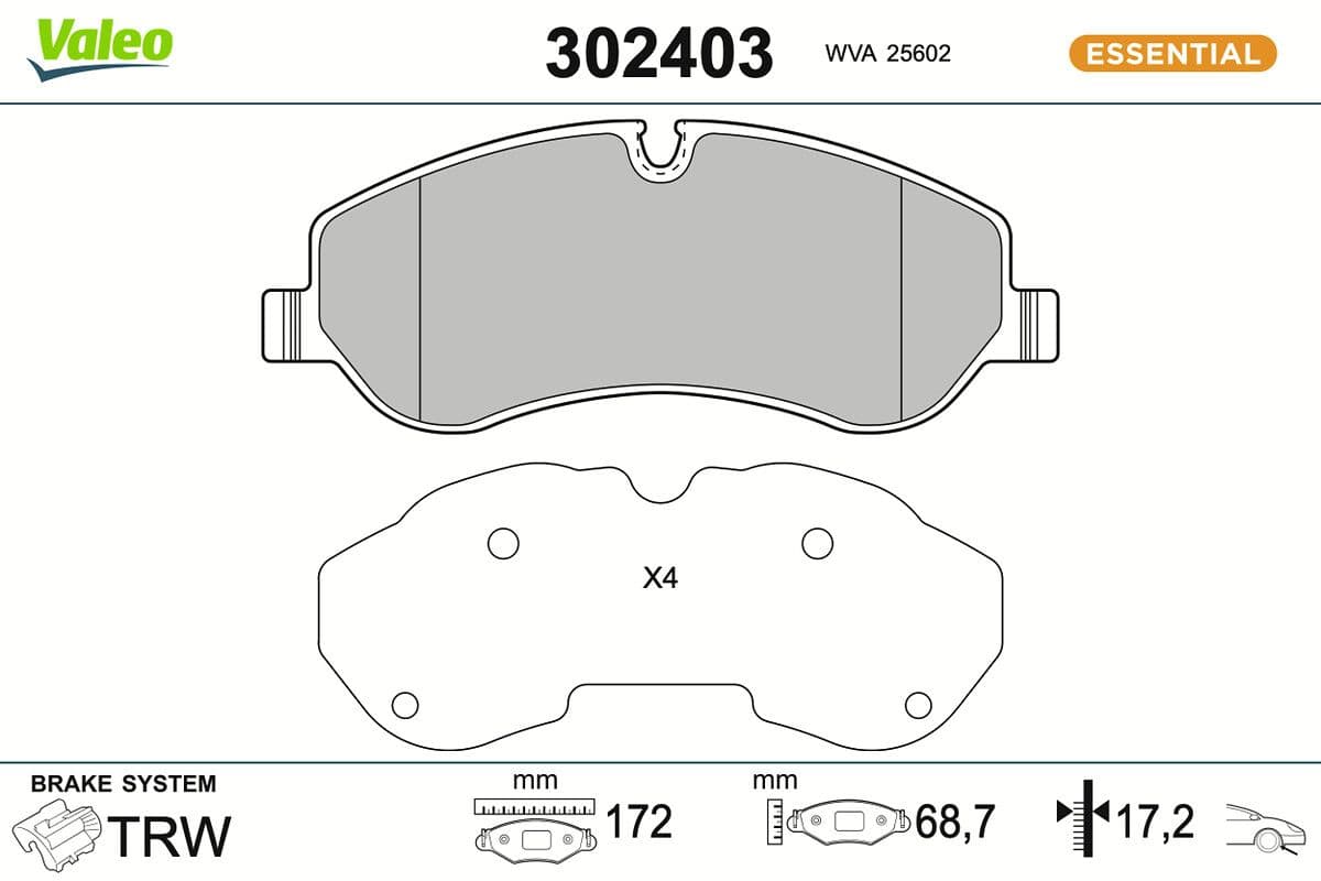 set placute frana,frana disc VALEO 302403