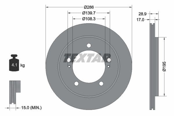 Disc frana TEXTAR 92136800