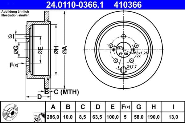 Disc frana ATE 24.0110-0366.1