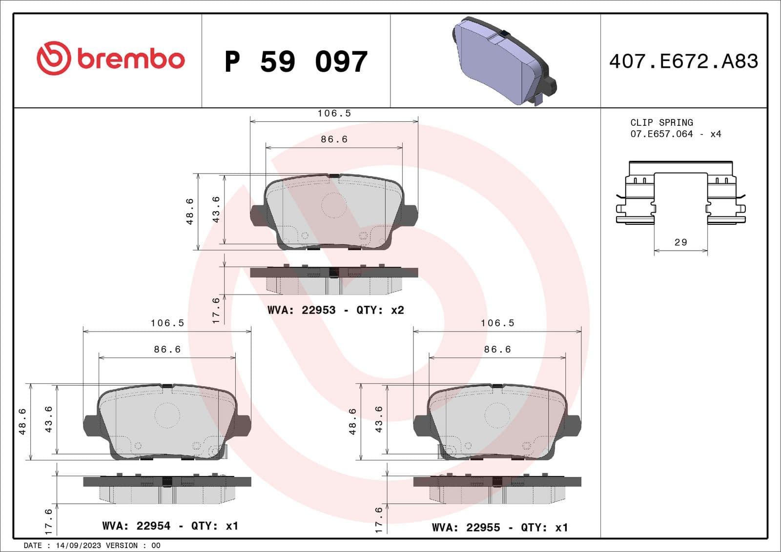 set placute frana,frana disc BREMBO PRIME LINE P 59 097