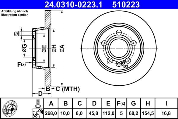 Disc frana ATE 24.0310-0223.1