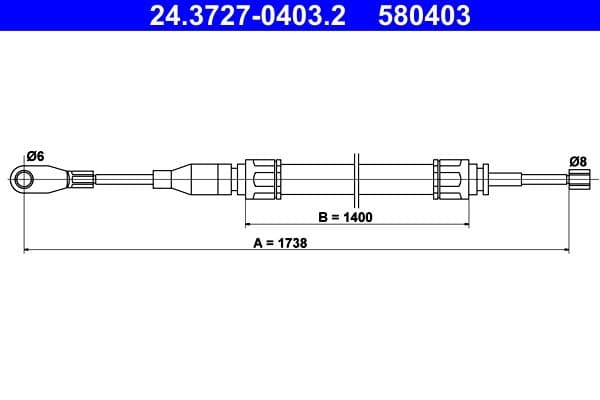 Cablu, frana de parcare ATE 24.3727-0403.2