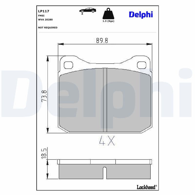 set placute frana,frana disc DELPHI LP117