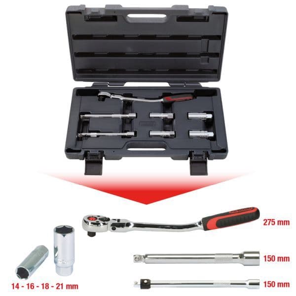 Set chei tubulare, bujie KS TOOLS 918.0607