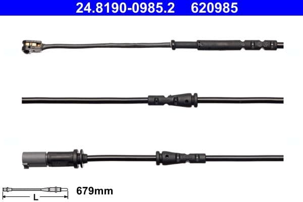 senzor de avertizare,uzura placute de frana ATE 24.8190-0985.2