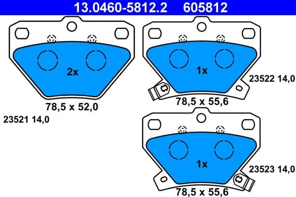 set placute frana,frana disc ATE 13.0460-5812.2