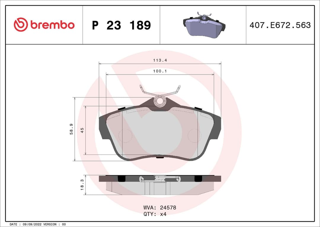 set placute frana,frana disc BREMBO PRIME LINE P 23 189