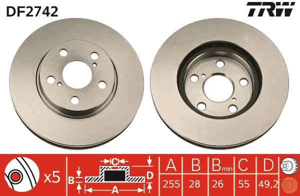 Disc frana TRW DF2742