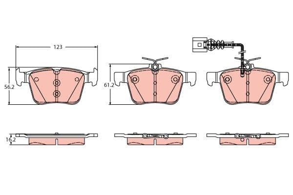set placute frana,frana disc TRW GDB2358