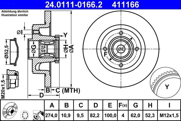 Disc frana ATE 24.0111-0166.2