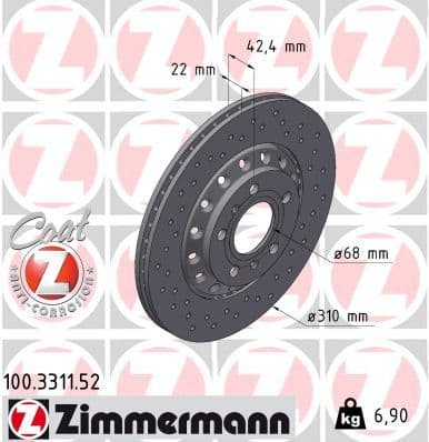 Disc frana ZIMMERMANN SPORT Z 100.3311.52