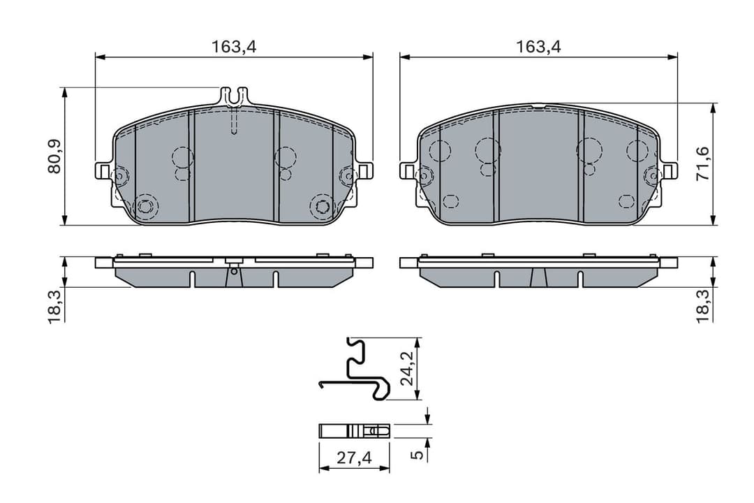 set placute frana,frana disc BOSCH 0 986 460 282