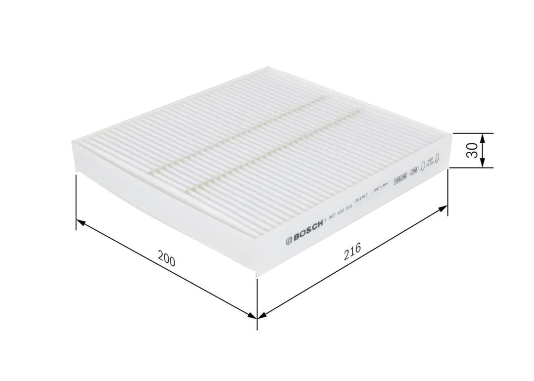 Filtru, aer habitaclu BOSCH 1 987 432 216