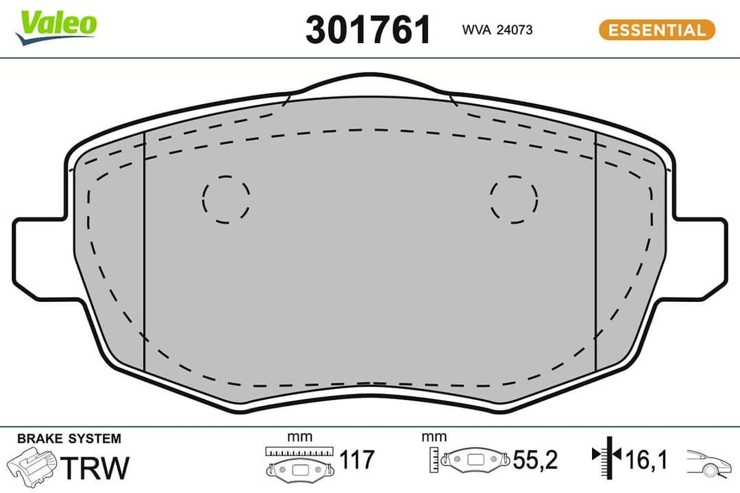 set placute frana,frana disc VALEO 301761