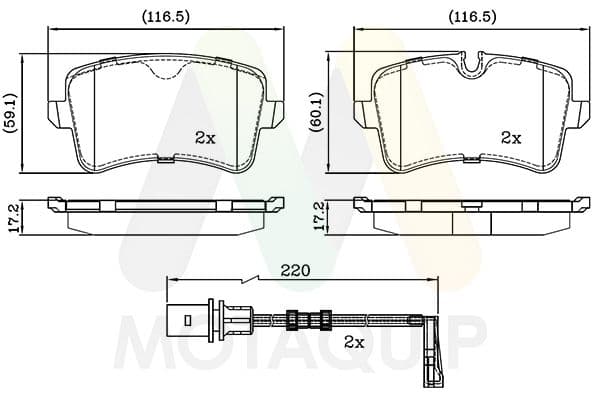 set placute frana,frana disc MOTAQUIP LVXL1707