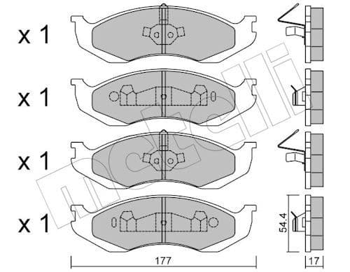 set placute frana,frana disc METELLI 22-0218-0
