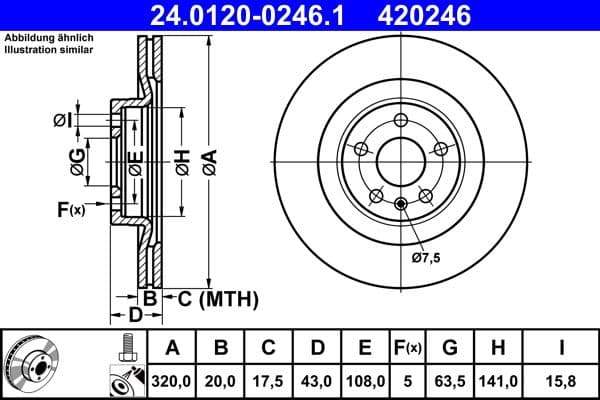 Disc frana ATE 24.0120-0246.1