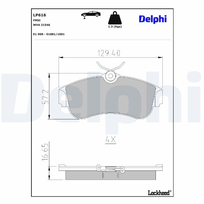 set placute frana,frana disc DELPHI LP616