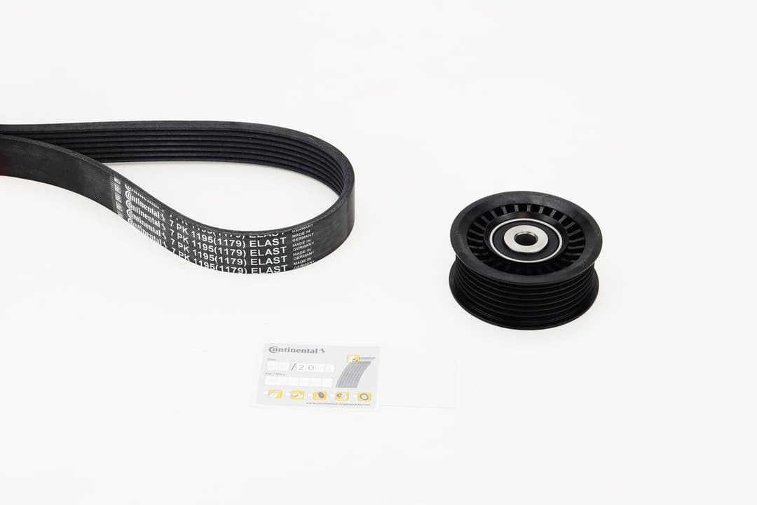 Set curea transmisie cu caneluri CONTINENTAL CTAM 7PK1195 ELAST K1