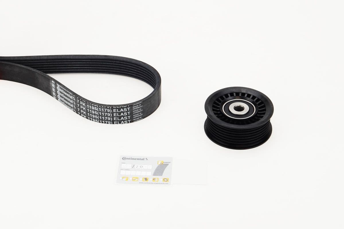Set curea transmisie cu caneluri CONTINENTAL CTAM 7PK1195 ELAST K1
