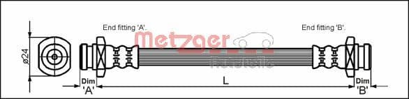 Furtun frana METZGER 4114732