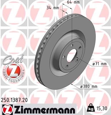 Disc frana ZIMMERMANN COAT Z 250.1387.20