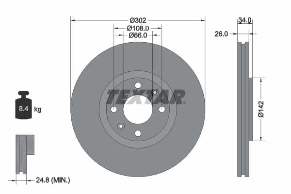 Disc frana TEXTAR PRO 92133203