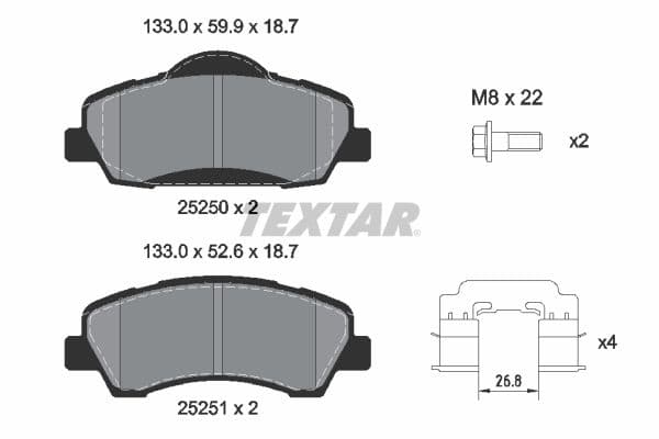 set placute frana,frana disc TEXTAR Q+ 2525004