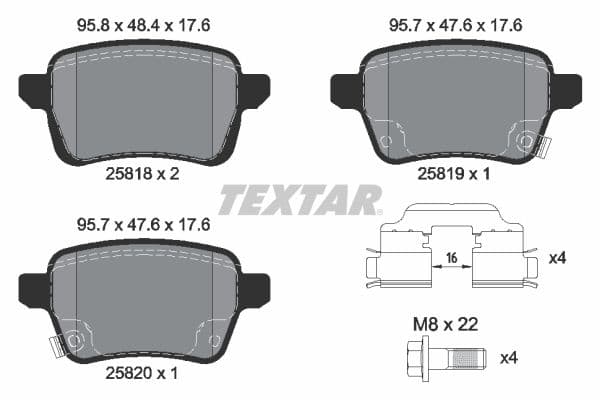 set placute frana,frana disc TEXTAR Q+ 2581802