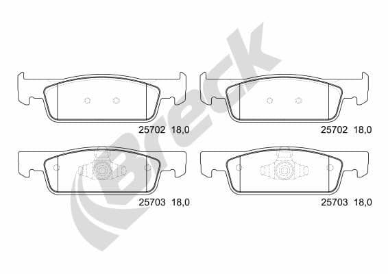 set placute frana,frana disc BRECK 25702 00 702 00