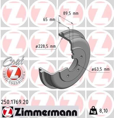 Tambur frana ZIMMERMANN COAT Z 250.1769.20