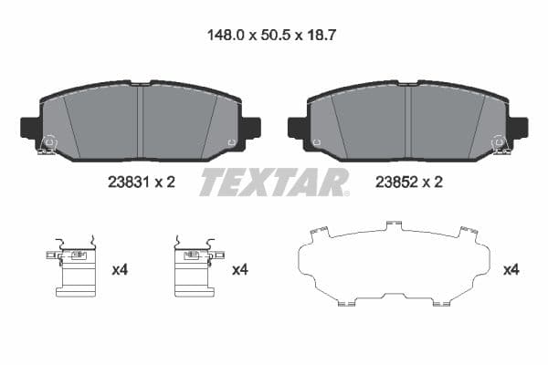 set placute frana,frana disc TEXTAR 2383101