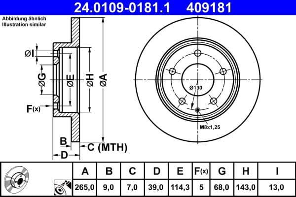 Disc frana ATE 24.0109-0181.1