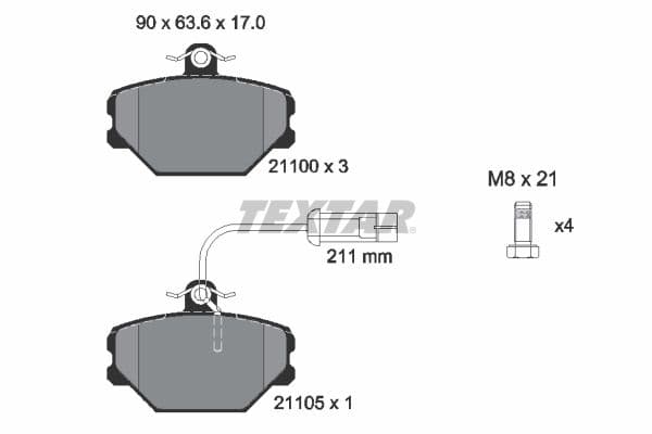 set placute frana,frana disc TEXTAR 2110005