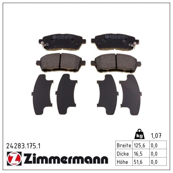set placute frana,frana disc ZIMMERMANN 24283.175.1