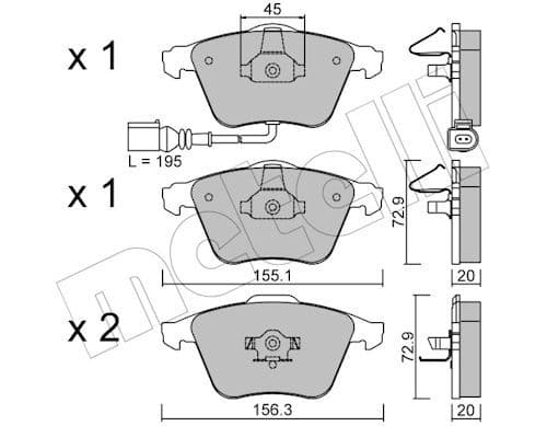 set placute frana,frana disc METELLI 22-0549-2