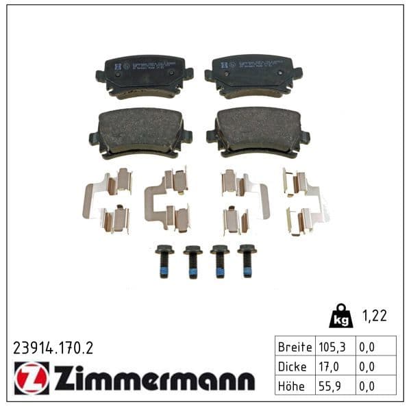 set placute frana,frana disc ZIMMERMANN 23914.170.2