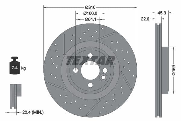 Disc frana TEXTAR PRO+ 92279105
