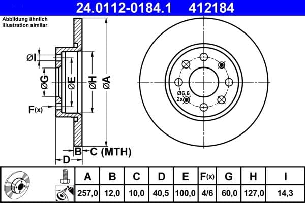 Disc frana ATE 24.0112-0184.1