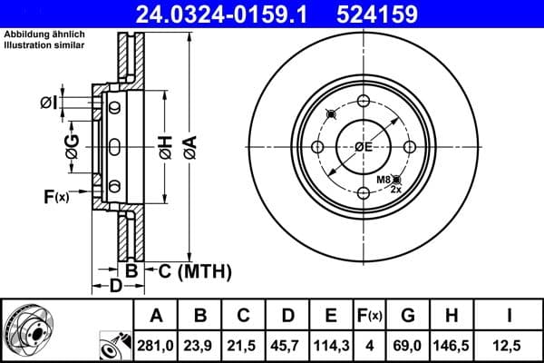 Disc frana ATE 24.0324-0159.1