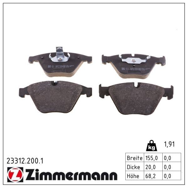 set placute frana,frana disc ZIMMERMANN 23312.200.1