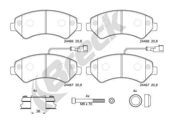 set placute frana,frana disc BRECK 24467 00 653 20