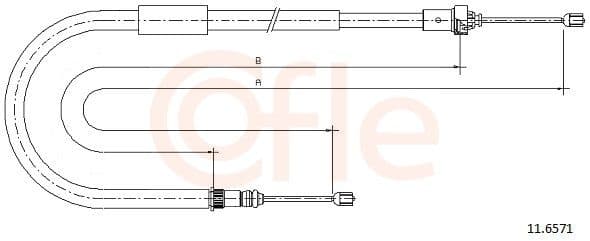 Cablu, frana de parcare COFLE 11.6571