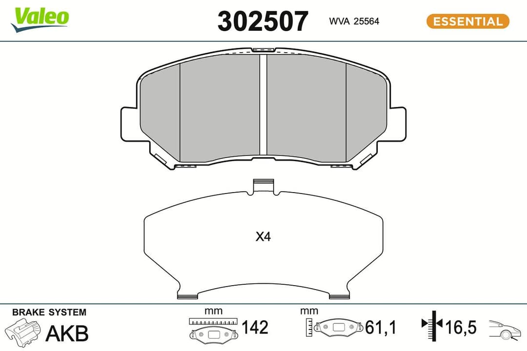 set placute frana,frana disc VALEO 302507