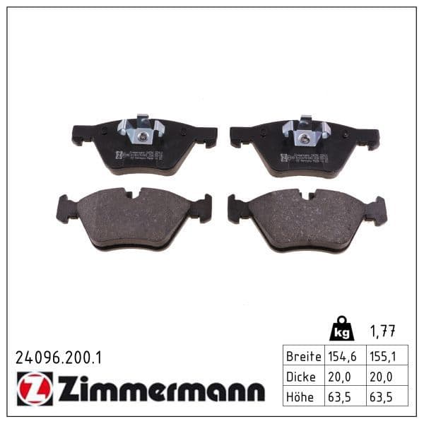set placute frana,frana disc ZIMMERMANN 24096.200.1