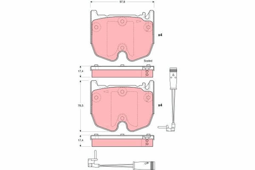 set placute frana,frana disc TRW GDB1599
