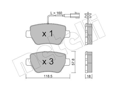 set placute frana,frana disc METELLI 22-1204-0