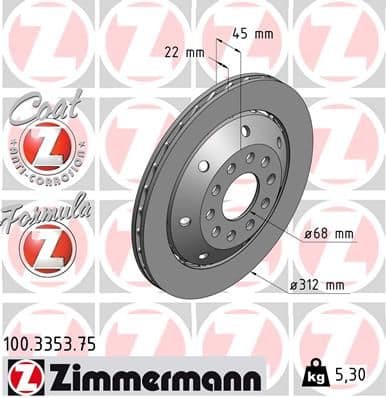 Disc frana ZIMMERMANN FORMULA Z 100.3353.75