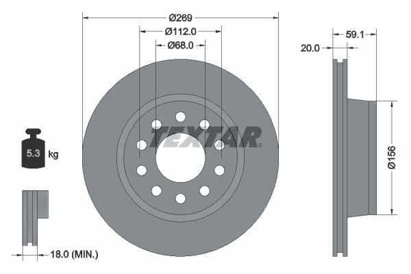 Disc frana TEXTAR 92068400